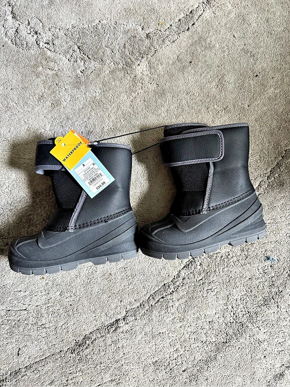 Cat & Jack Lenny Kids Black Snow Boots Girls US 8 NWT